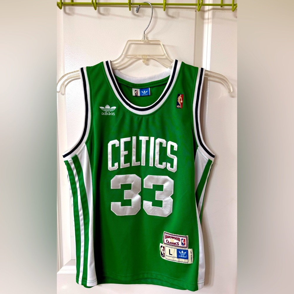Larry Bird Adidas Hardwood Classics Boston Celtics NBA Jersey Size L (Length +2)